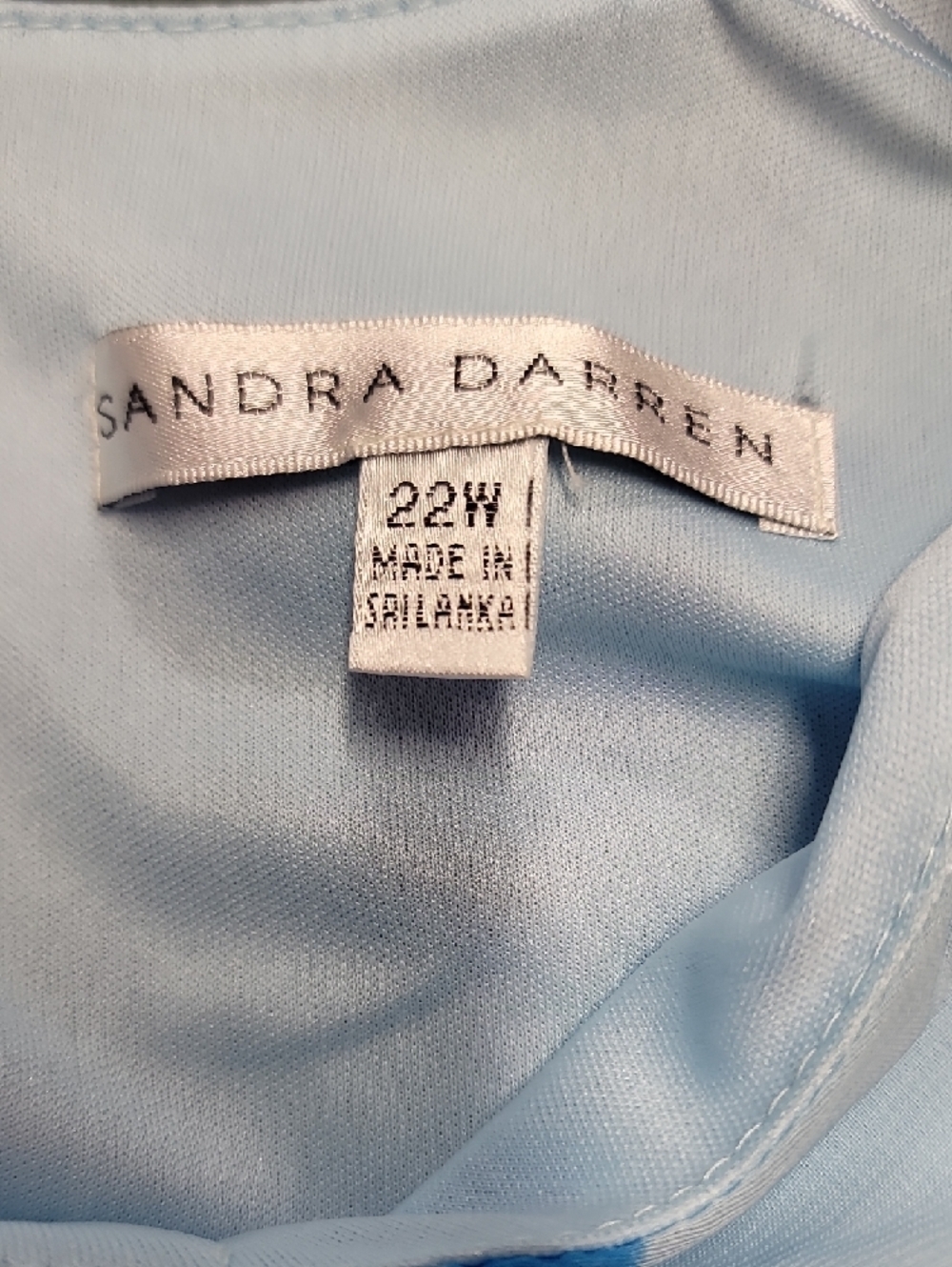 Sandra Darren Light Blue Floral Pleated Maxi Dress - Picture 3 of 3